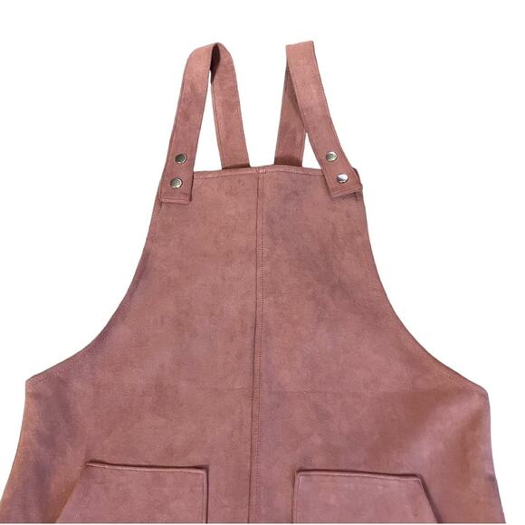 Forever 21 Women's Dusty Pink Patch Pockets Suede Overall Dress | Size M - Picture 5 of 12